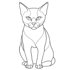  Cat Outline Illustration in Minimalist Style