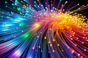 Fototapeta premium High-Definition Fiber Optics Data Stream Visualization in 4K Quality for Technology Enthusiasts