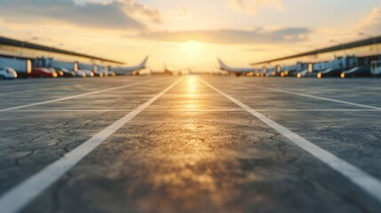Fototapeta premium Airport parking area featuring accessible terminals, ample space for vehicles, designed for traveler convenience and easy access to departing flights.