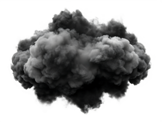 black clouds isolated on white background as transparent. PNG. AI GENERATED.
