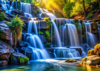 High-Quality Full HD Falling Water Animation for Nature and Relaxation Themes