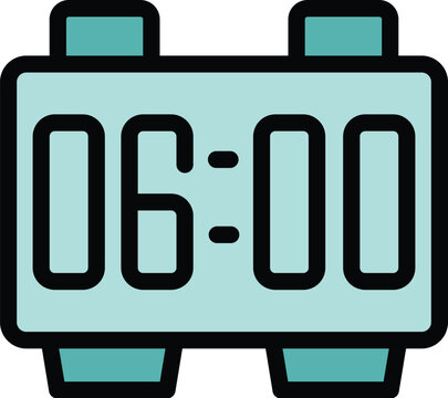recommend clip art: Electronic alarm clock showing six o'clock, time management concept