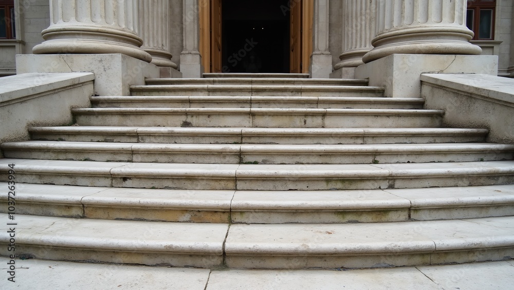 Canvas Prints ancient government building facade with marble steps intricate columns and ornate archway