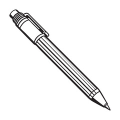 Silhouette vector style pen with white background