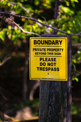 Private Property Boundary Sign