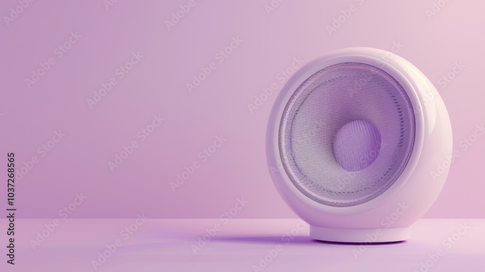 Sticker White Speaker on Purple Background