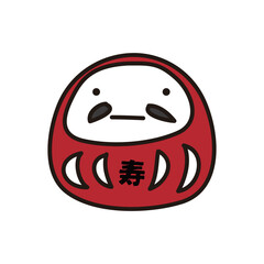 年賀状に使える縁起物のだるまイラスト