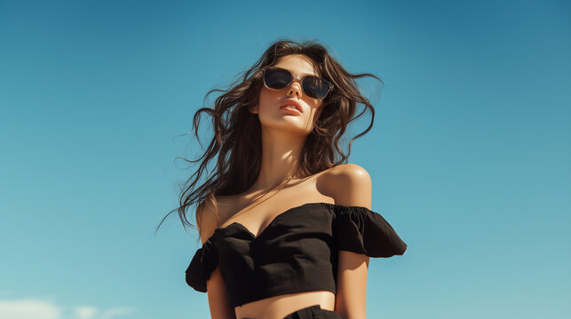 beautiful model for summer fashion photoshoot