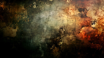 Fototapeta premium grunge abstract textured background with dark and warm tones, distressed vintage design, artistic aged texture with scratches, worn effect, concept of decay and rustic aesthetic