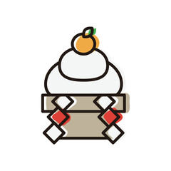 年賀状に使える鏡餅のイラスト