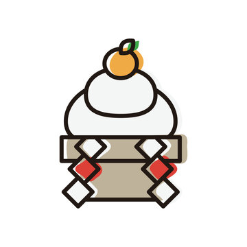 年賀状に使える鏡餅のイラスト