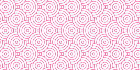 Abstract Overlapping Pattern. Seamless geometric ocean spiral pattern and abstract circle wave lines. pink seamless tile stripe geomatics create retro line backdrop pattern background.
