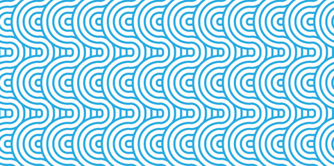 Overlapping Pattern Minimal diamond geometric waves spiral and abstract circle wave line. blue color seamless tile stripe geometric create retro square line backdrop pattern background. 