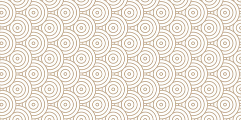 Abstract Overlapping Pattern. Seamless geometric ocean spiral pattern and abstract circle wave lines. wood color seamless tile stripe geomatics create retro square line backdrop pattern background.