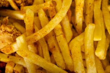 french fries with a chicken