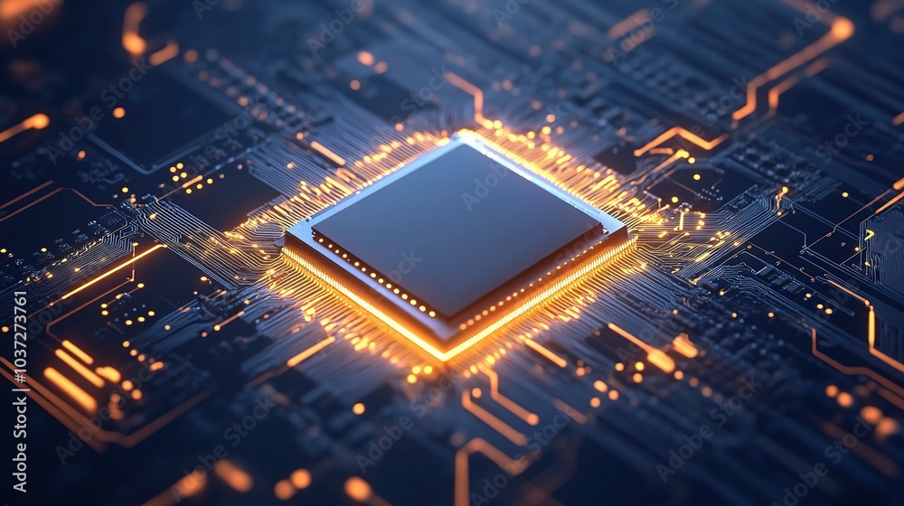 Poster abstract technology background with circuit patterns
