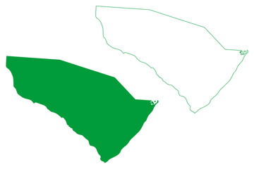 Sao Miguel dos Milagres municipality (Alagoas state, Municipalities of Brazil, Federative Republic of Brazil) map vector illustration, scribble sketch Sao Miguel dos Milagres map