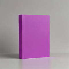 Purple hardcover book mockup on a light background. Perfect for showcasing designs, titles or branding elements.