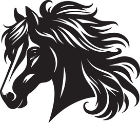Obraz premium Horse head silhouette vector