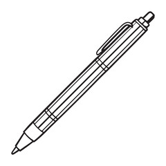 Silhouette vector style pen with white background