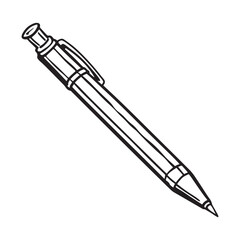 Naklejka premium Silhouette vector style pen with white background