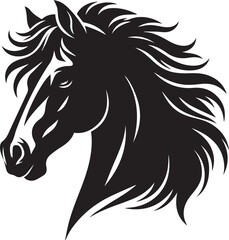 Obraz premium Horse head silhouette vector