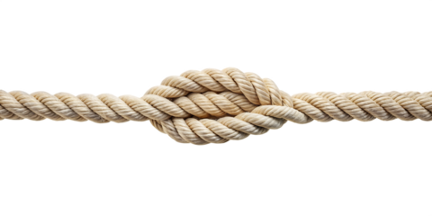 rope with knot isolated on white background as transparent. PNG. AI GENERATED.