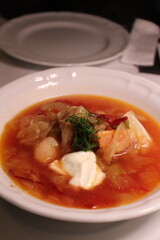 Ukrainian cuisine: borscht (sour soup)