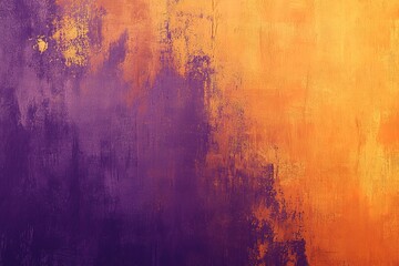 Abstract orange and purple background, with a textured paint effect, a grainy appearance, and warm tones evocative of golden hour lighting