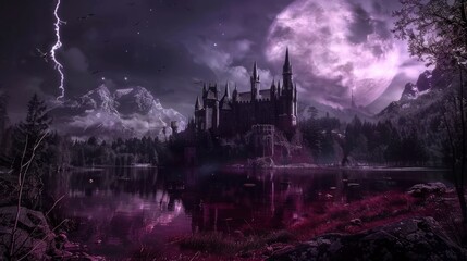 Halloween is a night festival, design can emphasize darkness and mystery, and design around the full moon can also express the feeling of dark Halloween.