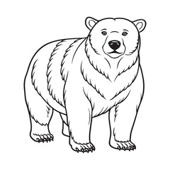 Silhouette vector style Polar Bear with white background
