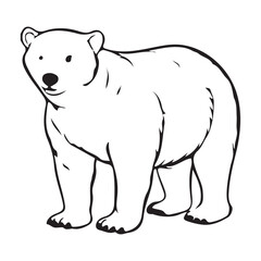 Silhouette vector style Polar Bear with white background