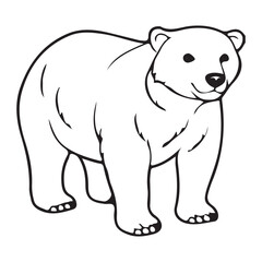 Fototapeta premium Silhouette vector style Polar Bear with white background