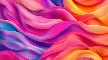 Obraz premium Abstract waves of silk in vibrant colors, creating a seamless pattern of psychedelic pop art for a modern digital art design