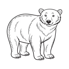 Fototapeta premium Silhouette vector style Polar Bear with white background