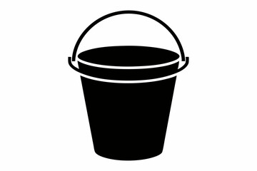 Bucket silhouette vector illustration.