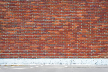 Red brick wall, architectural feature.
