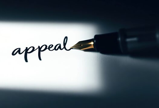 Close-up of a fountain pen writing the word appeal