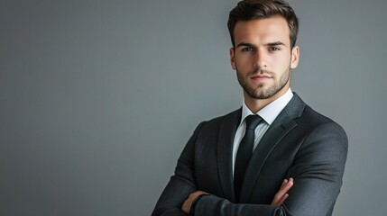 Confident Young Man in Modern Business Attire