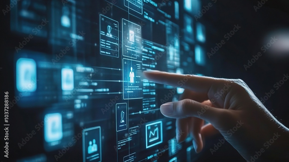 Poster digital interaction with data visualization technology