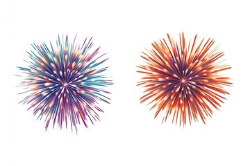 Explosion de couleurs dans des feux d'artifice stylisés

