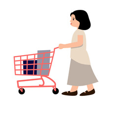 woman with shopping cart