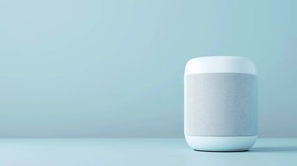White Smart Speaker on a Blue Background