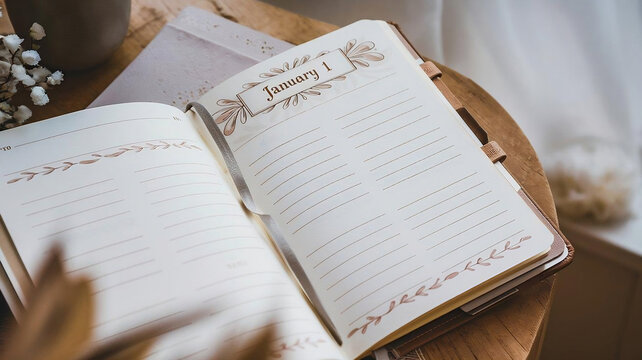 Open January Planner for New Year Planning and Organization