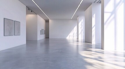 Fototapeta premium Modern Art Gallery Interior with Natural Lighting