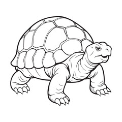 Silhouette vector style giant-tortoise with white background