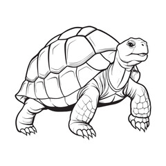 Silhouette vector style giant-tortoise with white background