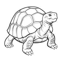 Silhouette vector style giant-tortoise with white background