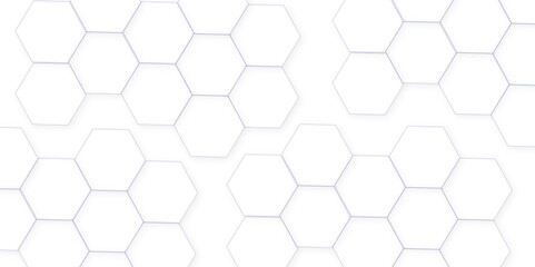 Abstract white hexagon concept background. Seamless pattern with hexagon. Hexagonal white hexagons honeycomb wallpaper. Abstract white lines background.	