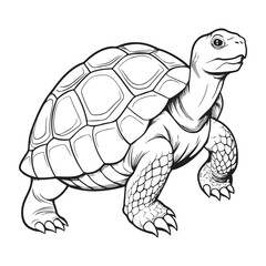 Silhouette vector style giant-tortoise with white background